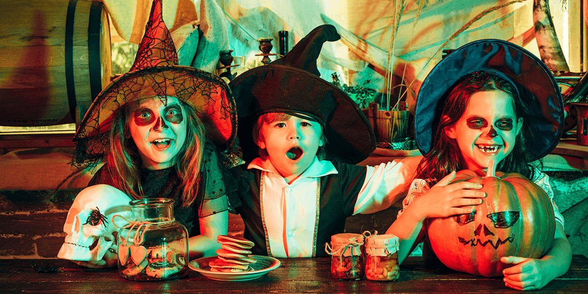 Children in Halloween costume